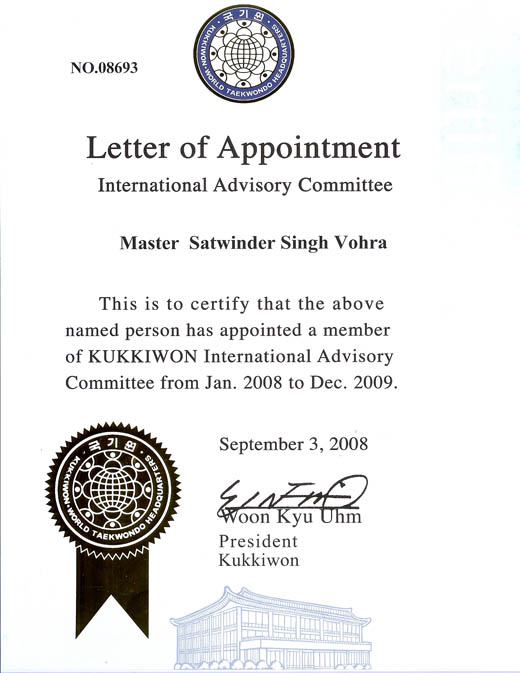 letter of appointment